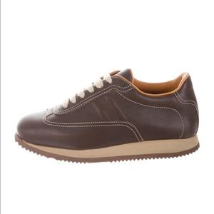Hermes Brown Leather Sneakers